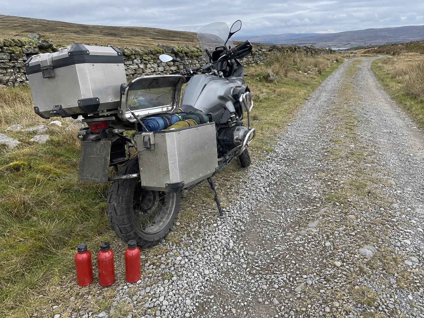 Three expedition fuel bottles. All empty.